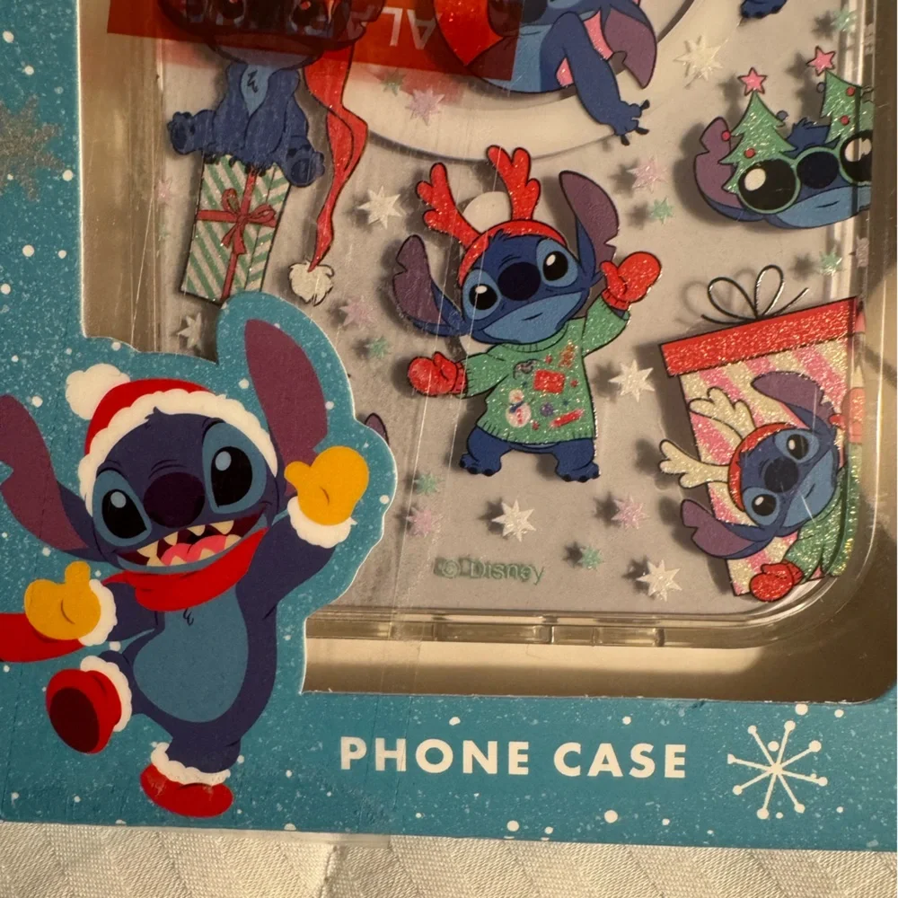 Disney STITCH Holiday Case-FESTIVE & FUN for iPHONES 13/14/15❤️💙zoom in 4details